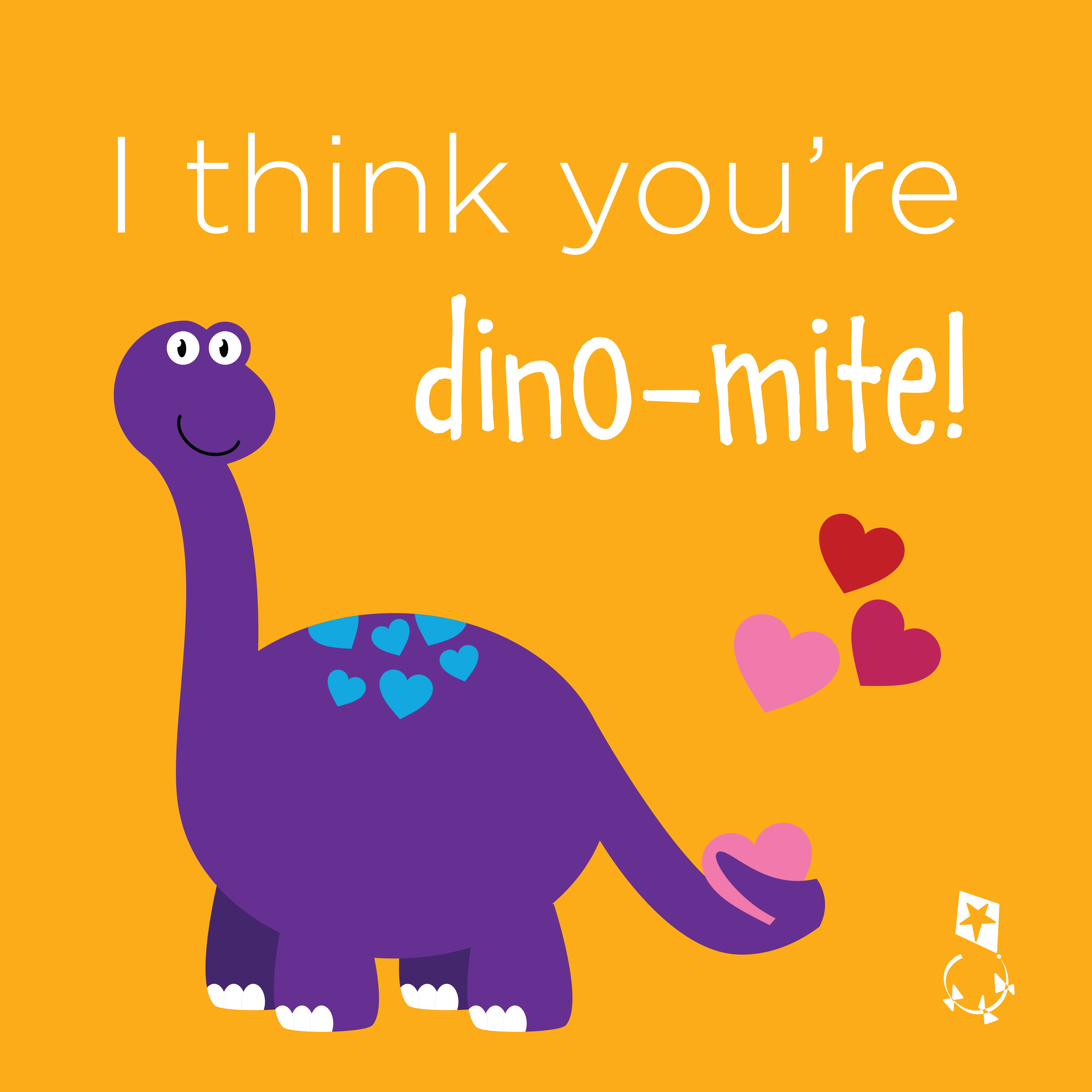 I Think You're Dino-Mite Valentine's Day card