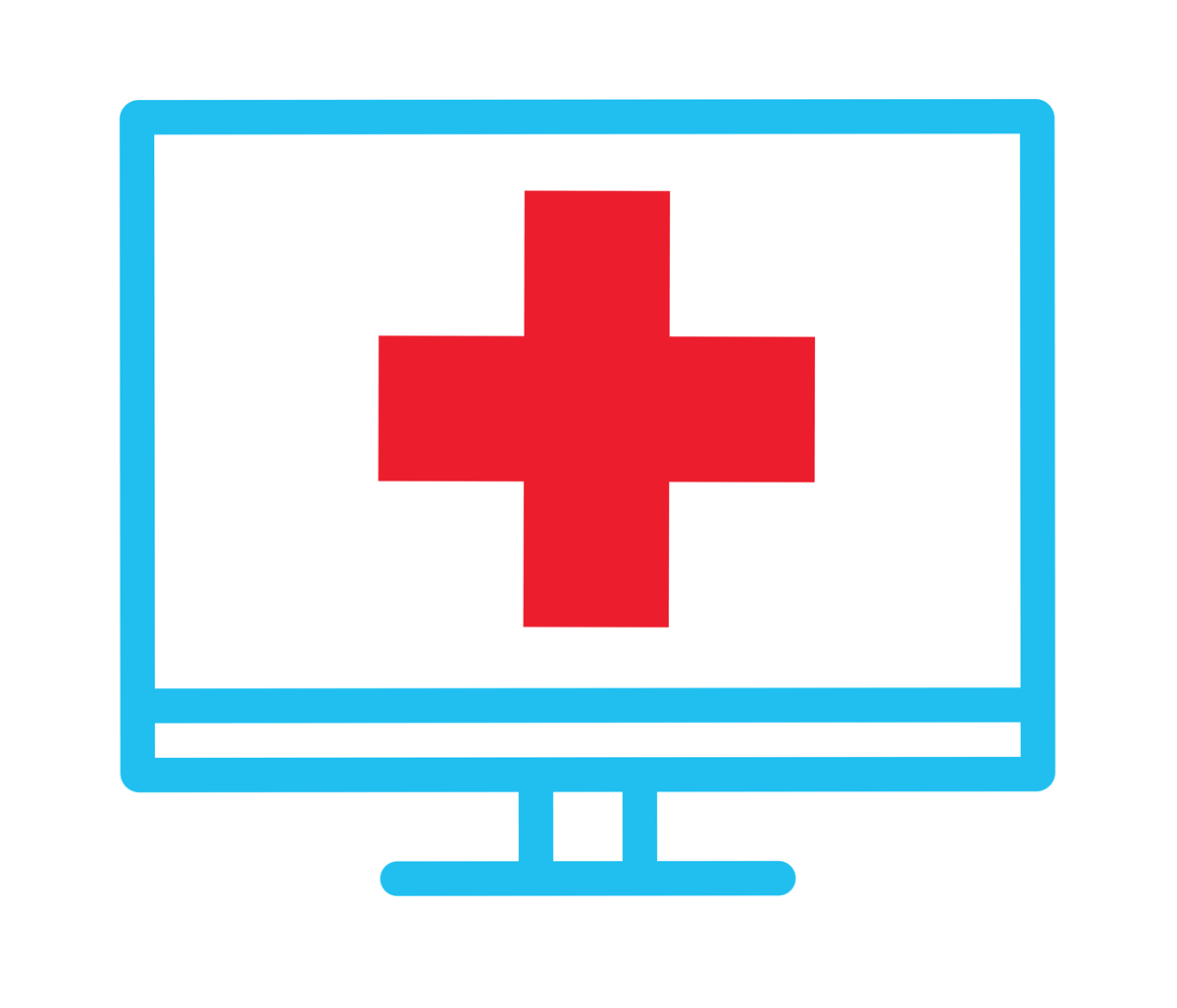 tele-urgent care monitor and cross icon