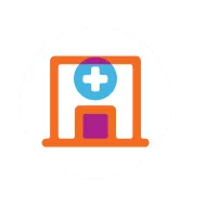 Urgent care purple icon